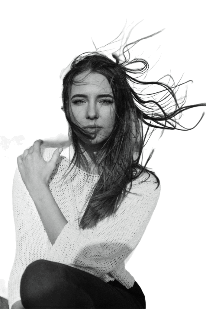 Transparent portrait cutout after background removal