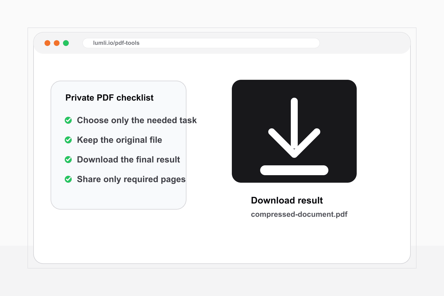 Private PDF-Checkliste mit Download des Ergebnisses nach lokaler Bearbeitung